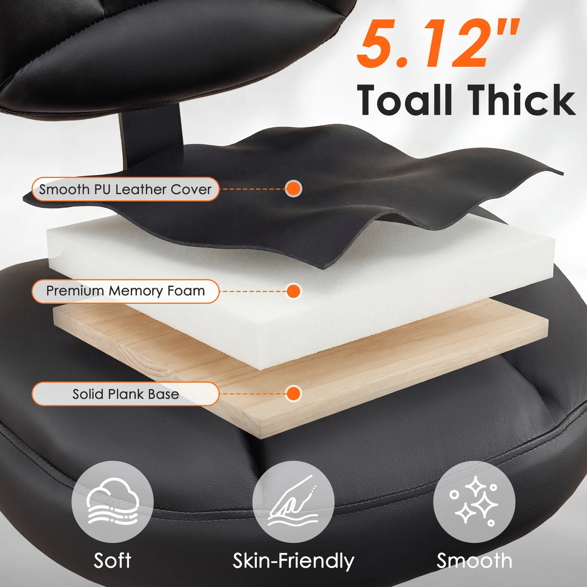 TCGBKAF Ergonomic Cross Legged Office Chair With Adjustable Footrest