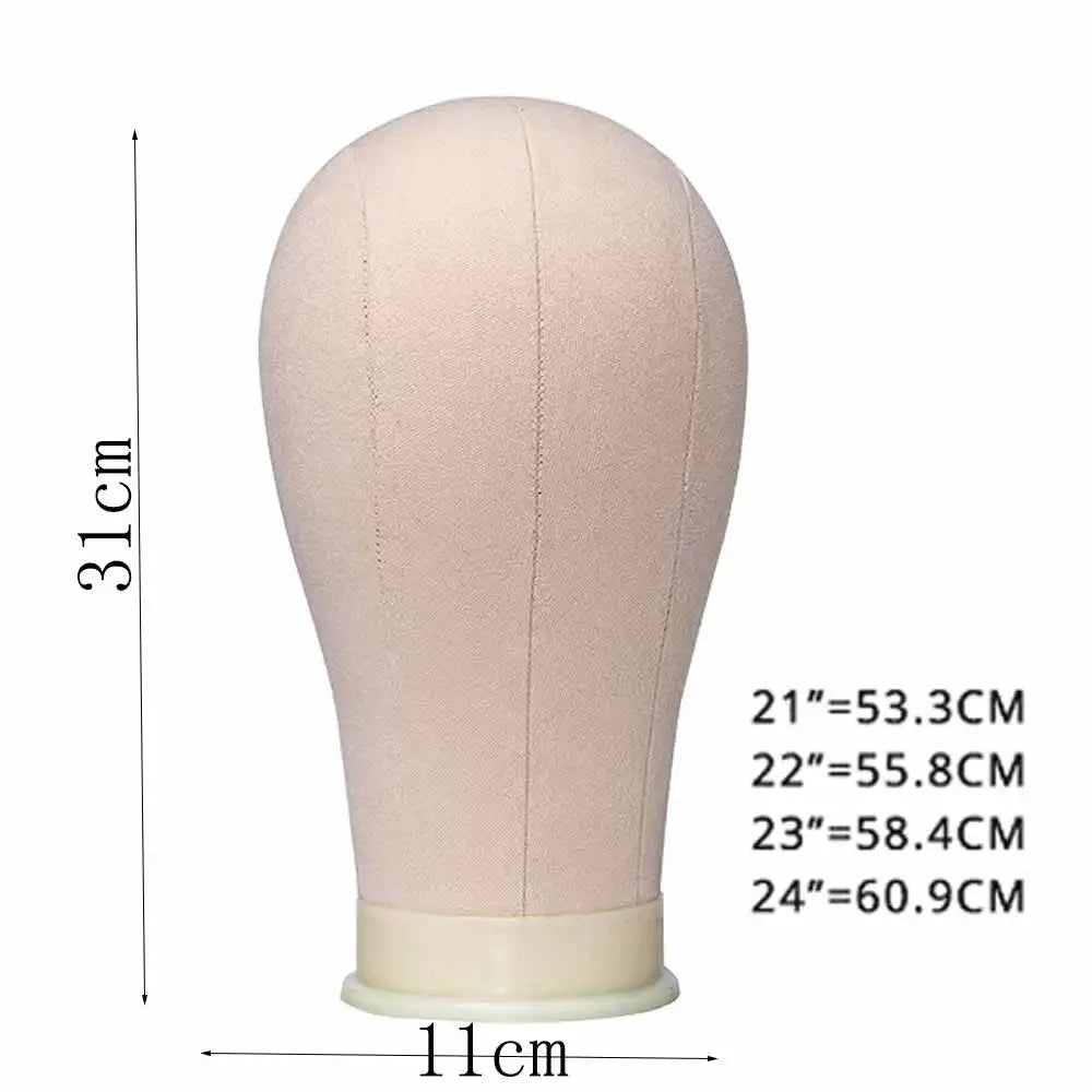 21inch 23inch Wig Head Mannequin Head with Wig Stand ,Manikin Canvas Head for Wigs Making Display with pins'\p[;