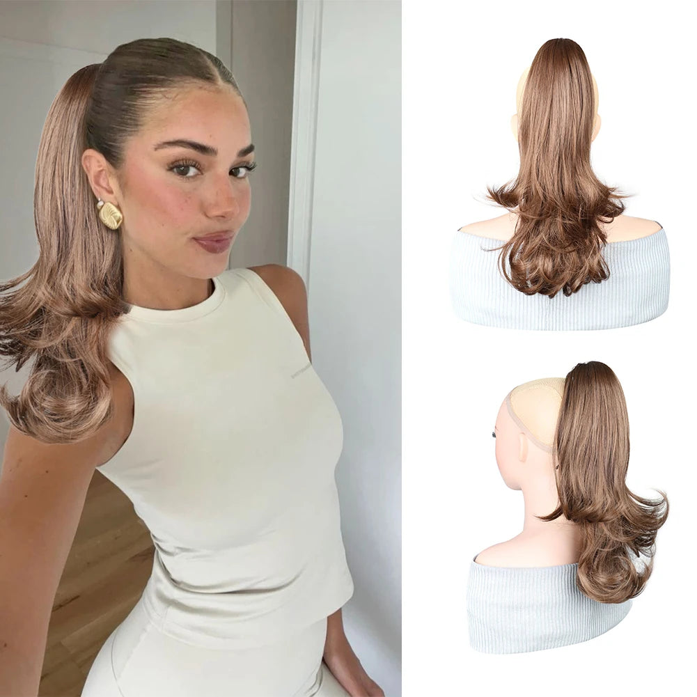 16 Inch Long Wavy Ponytail Extension with Claw Clip Faux Wavy Easy Styling Full and Voluminous Look Hairpiece Hair extensions Ponytail clip hair extensions clip hair extensions clip hair extensions