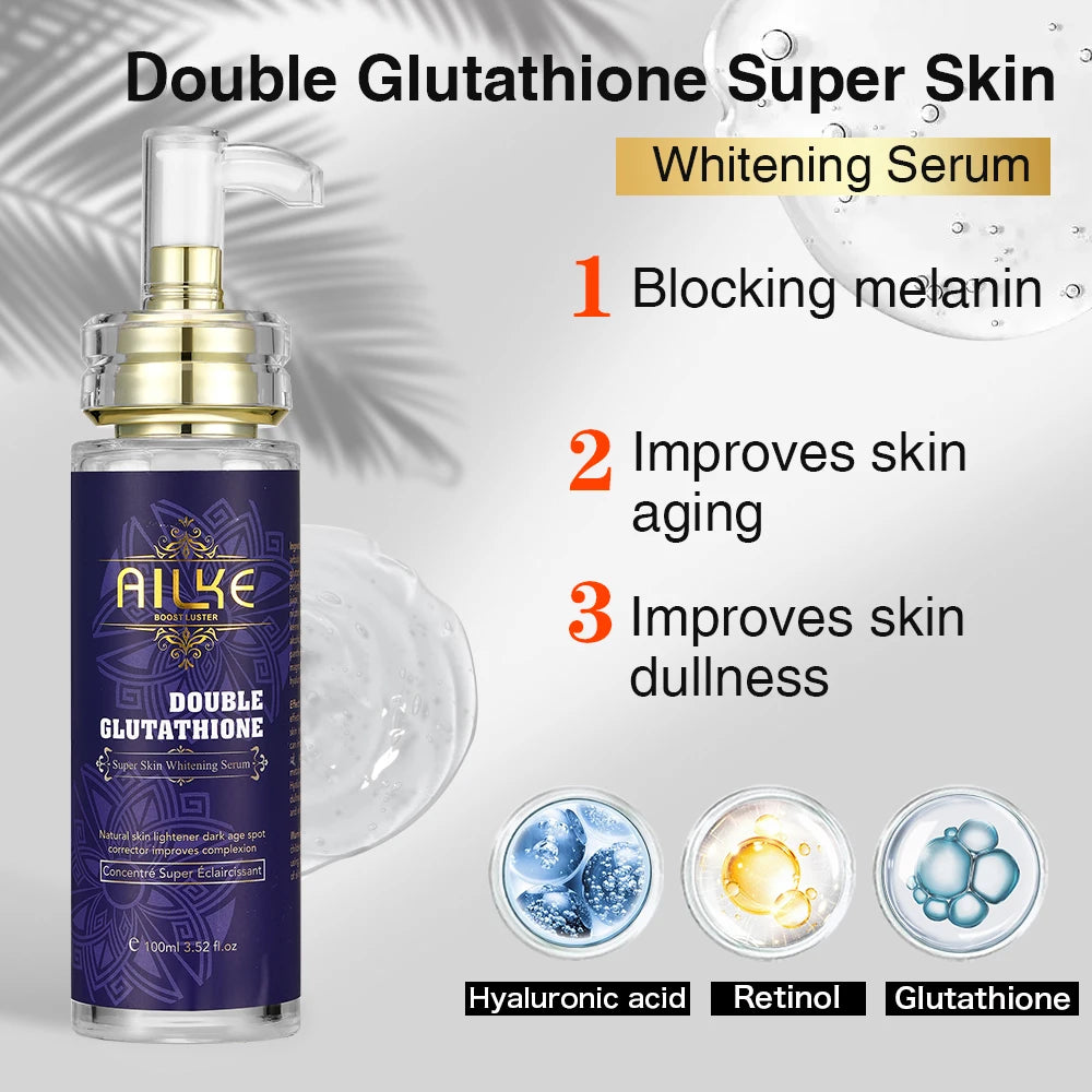 AILKE Skin Glowing Face Serum, Even Toning With Glutathione, Vitamin A,C,E 100ml, Clean Skin, Improves Dull Skin