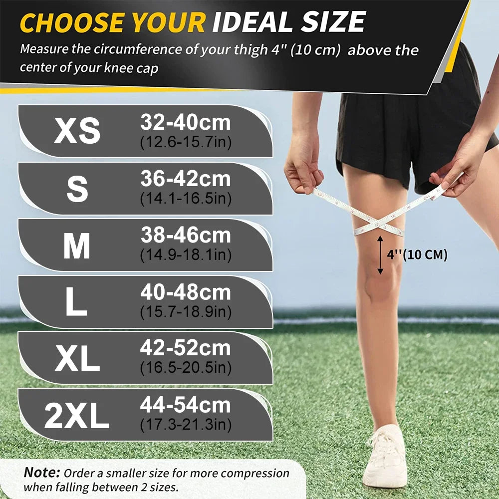 1PC Full Leg Compression Sleeve, Sport Long Knee Sleeve with Anti-slip Silicone Strips for Men Women Running Basketball Football