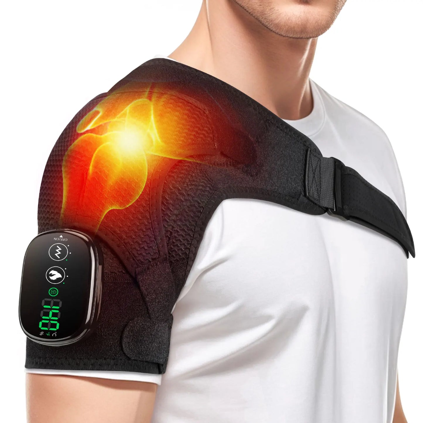 Electric Heating Shoulder Massage Heated Back Shoulder Brace Adjustable Heating Shoulder Massage Belt For Arm Muscle Relaxation
