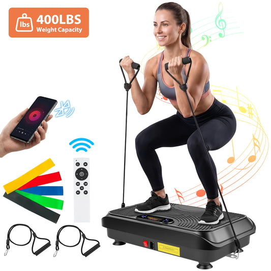 Vibration Plate Exercise Machine with Remote and Resistance Bands