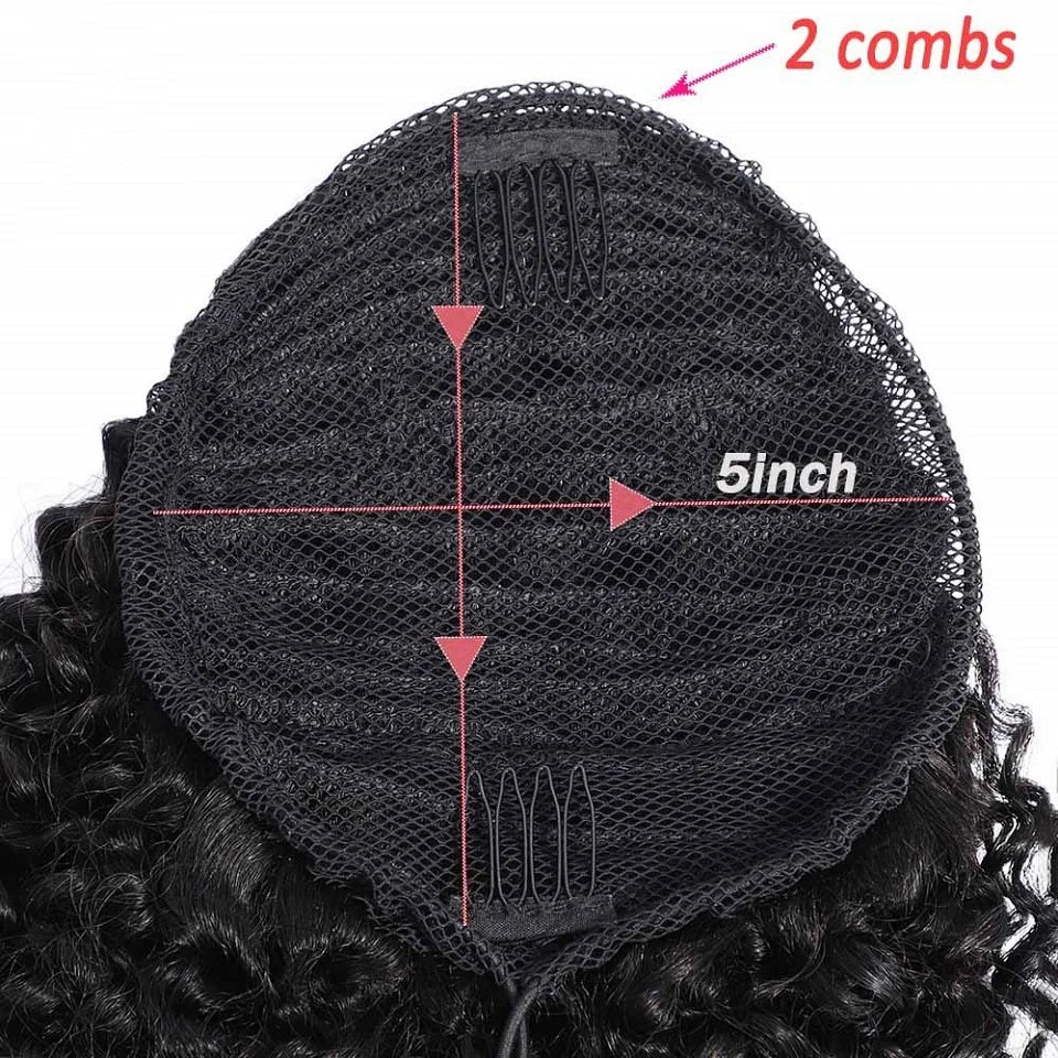 24 26 Inches Long Afro Kinky Curly Drawstring Ponytail 100 Gram Drawstring Curly Ponytail Human Hair Extensions For Black Women