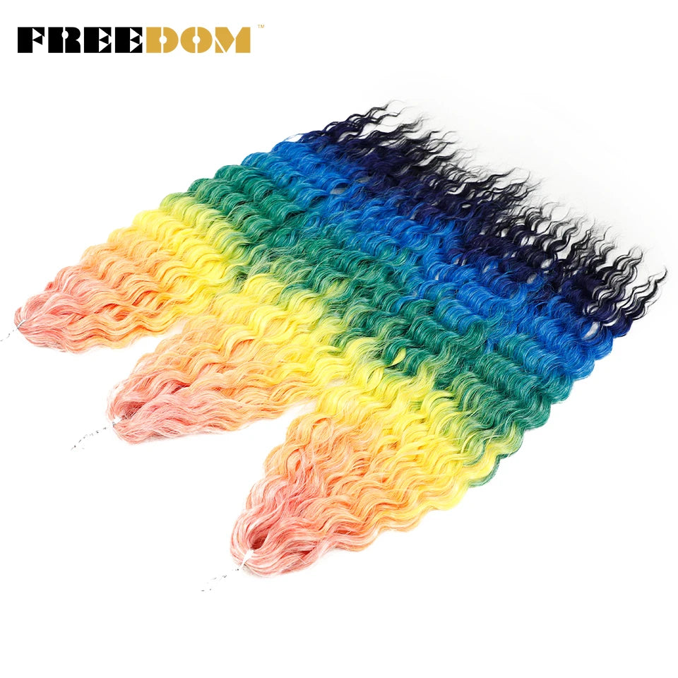 FREEDOM Ariel Synthetic Twist Crochet Curly Hair Braiding Extensions