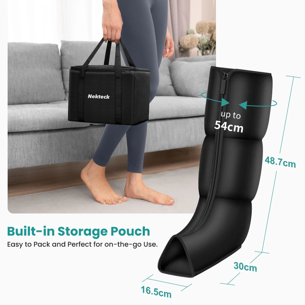 Air Compression Leg Massager for Lymphedema Pain Relief - 6 Level Circulation Booster, Restless Legs Therapy (Parents Bday Gift)