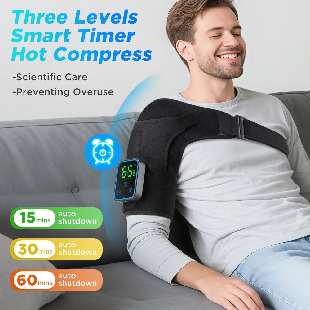 AFDEAL App Controlled Heated Shoulder Wrap With Vibration Massage