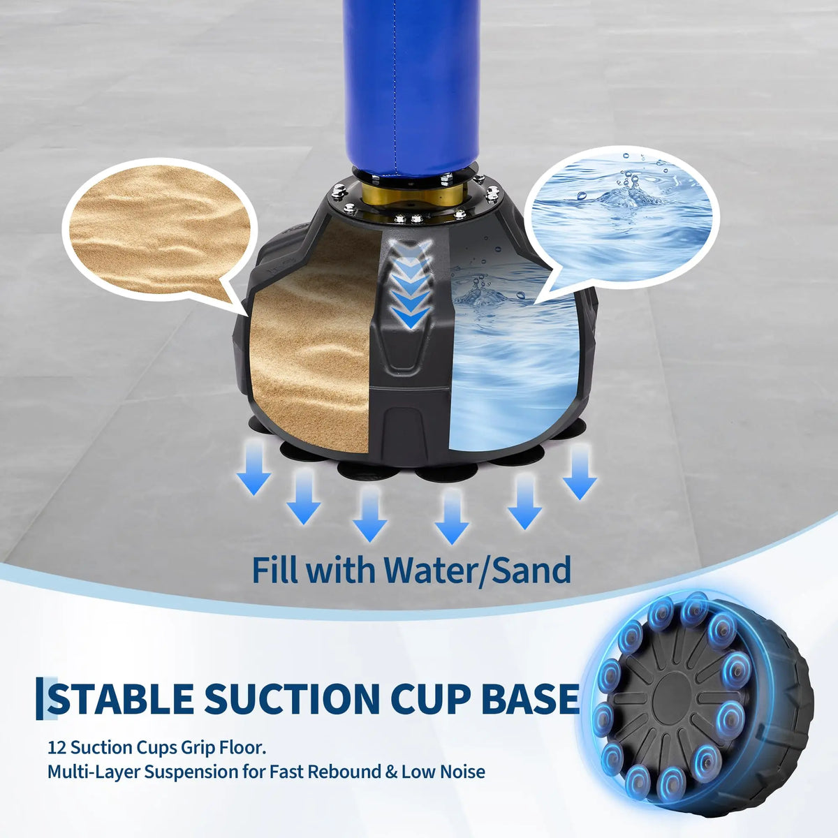 Freestanding Punching Bag With Swivel Bar And Dual Speed Balls