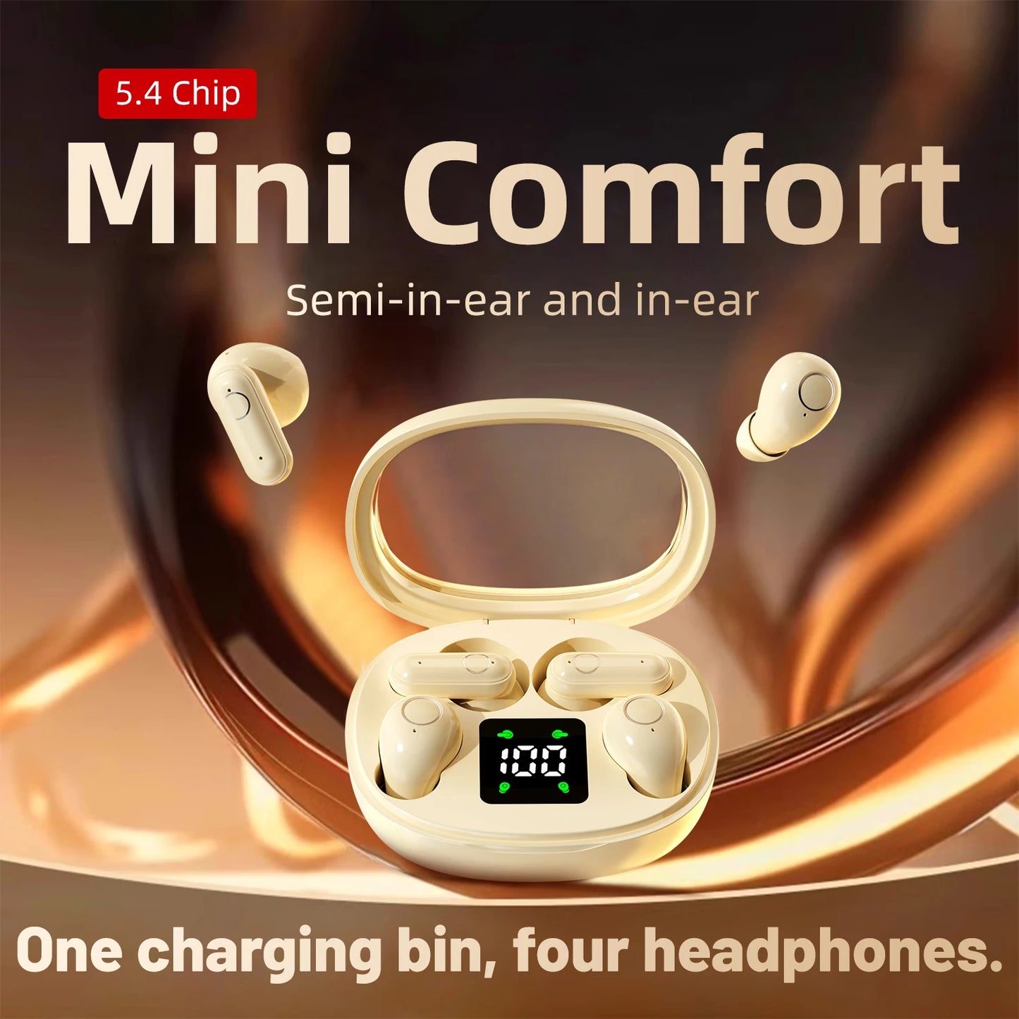 Mini Sleep Earbuds Sports Wireless Bluetooth Earphones HiFi Bass Stereo Dual Sound Quality Bluetooth Headphones Noise Reduction