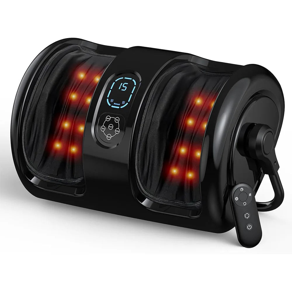 Foot and Calf Massager with Heat Shiatsu Airbag Massage Machine 3 Speed Adjustable Intensity for Home Spa Foot Relax Waterproof
