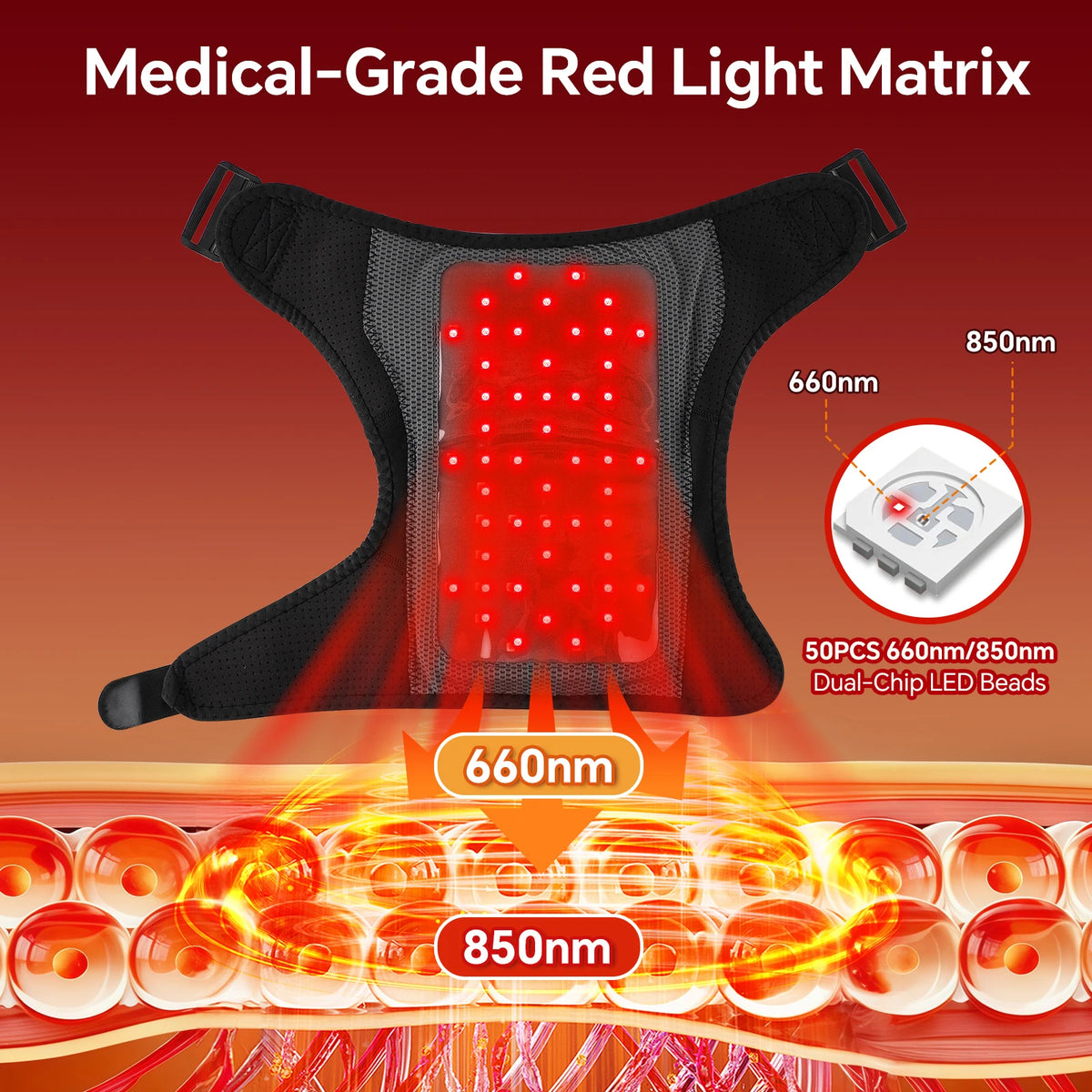 Hailicare Infrared Light Heating Vibration Shoulder Massage Pad