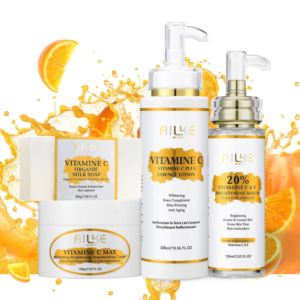 AILKE Vitamin C Brightening Body Lotion, Anti-Wrinkle, Skin Firming, Even Skin Tone Body Cream,With Hyaluronic Acid, Shea Butter