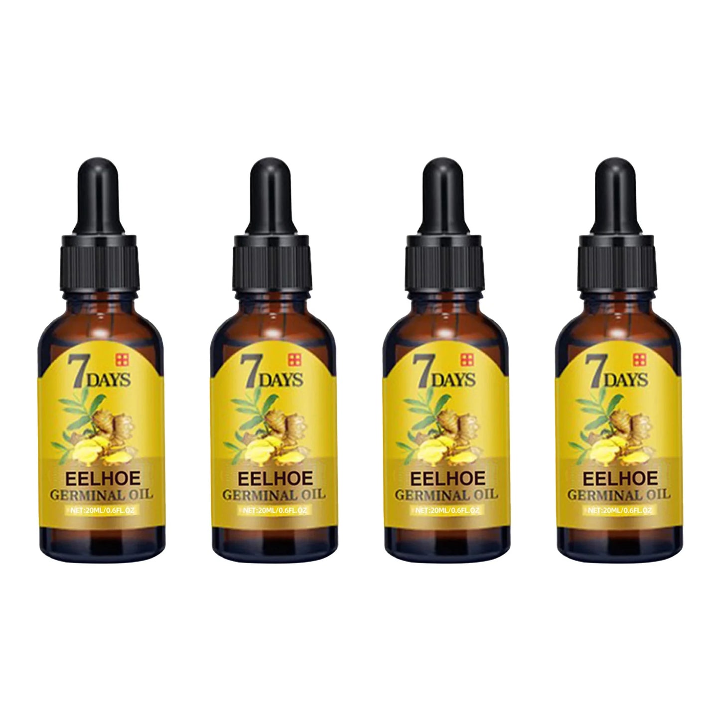 EELHOE 20ml Ginger Hair Growth Oil Strengthening Scalp Nourishing Hair Roots Anti Loss Fuller Care Hairs Essence for Women Men