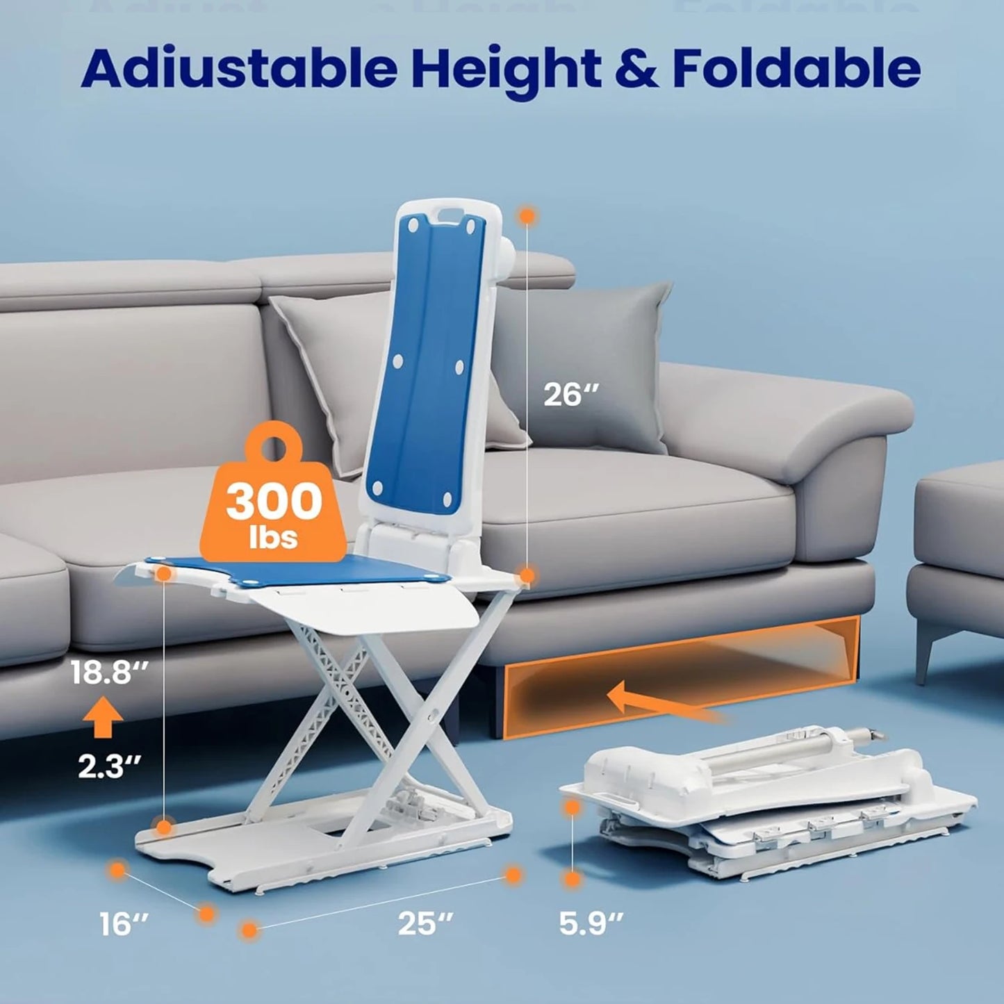 Lightweight Electric Chair Lift, Lift Elderly From Floor, Remote Control Floor Lift, Fall Assist Devices, Item Weight 23 LBS