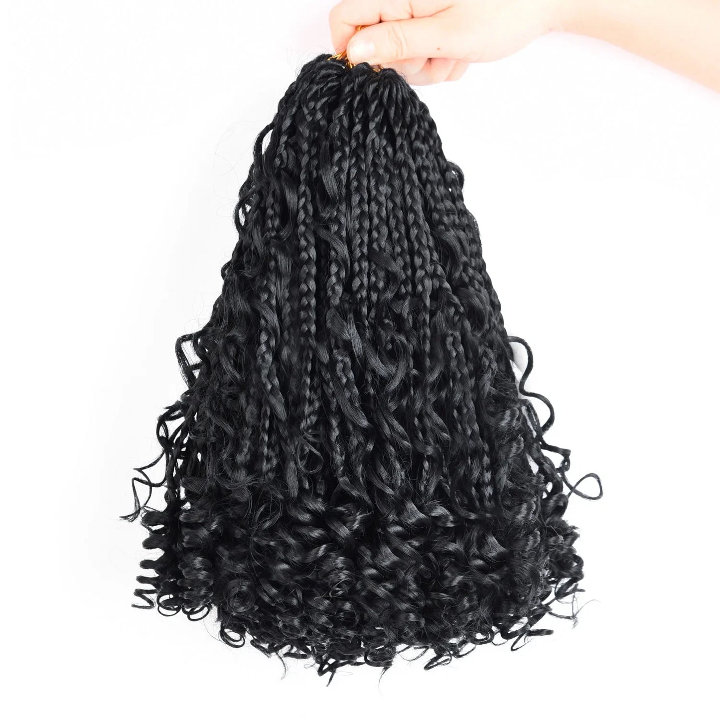10 Inch Goddess Box Braids Crochet Hair 1Pack/Lot Synthetic Boho Crochet Box Braids With Curl Ends Box Braids Hair Extensions