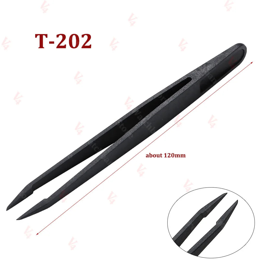 Watch Accessories Carbon Fiber Tweezers Watch Repair Tools Black Anti-static Plastic Tweezer Watch Trimmer Tools for Watchmaker