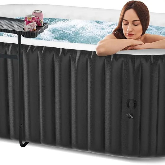 Inflatable Hot Tub Portable Outdoor Spa With 100 Bubble Jets
