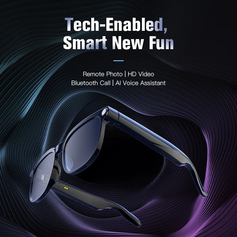 2026 New Video Shooting Smart Glasses, Two Standard Replacement Lenses, Photo And Video AI Glasses, 800W Pixel Ultra-Wide-Angle Camera, High-Definition Video 1080P, Photography And Video Stabilization, Dual Microphone Noise R
