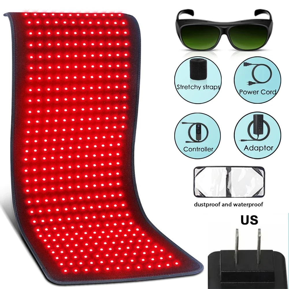 Updated Red Light Therapy Heating Pad for Body Device Cushion Mat Waist Back Shoulder Muscle Pain Relief Relax Infrared Light
