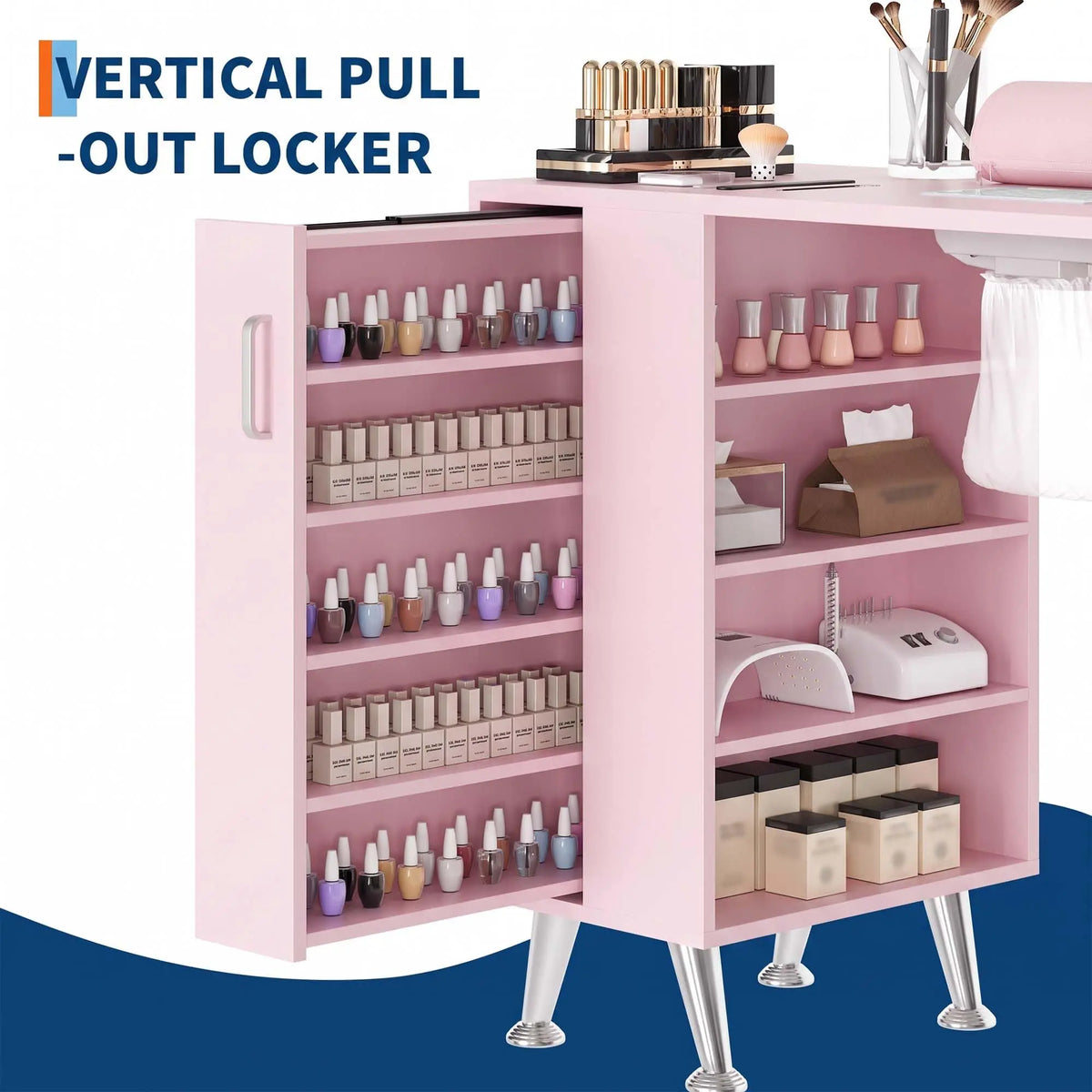 HiMISS Nail Technician Manicure Table With Dust Collector And Storage