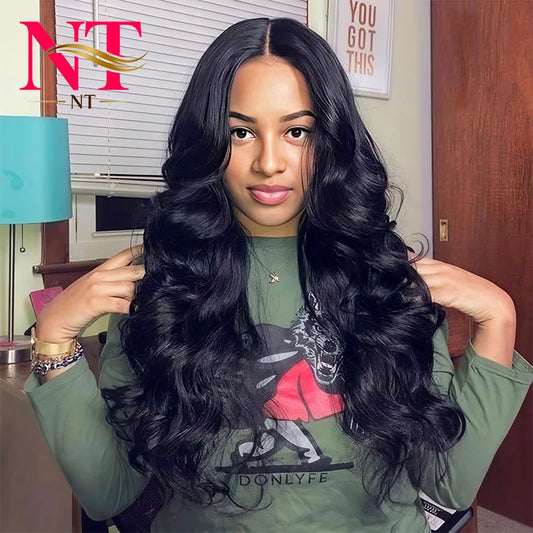 13x6 13x4 Body Wave Human Hair Front Wig 40 Inch HD Transparent Lace Frontal Wigs 200 Density Pre Plucked Lace Wigs For Women