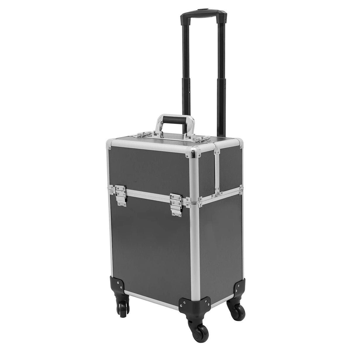 Rolling Makeup Case With Detachable Wheels for Cosmetic Tool Storage