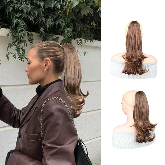 16 Inch Long Wavy Ponytail Extension with Claw Clip Faux Wavy Easy Styling Full and Voluminous Look Hairpiece Hair extensions Ponytail clip hair extensions clip hair extensions clip hair extensions