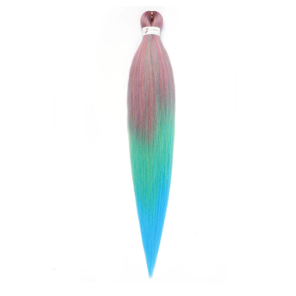 Pre-stretched Braids Hair Professional Itch Free Hot Water Setting Synthetic Fiber Ombre Yaki Texture Braid Hair Extensions
