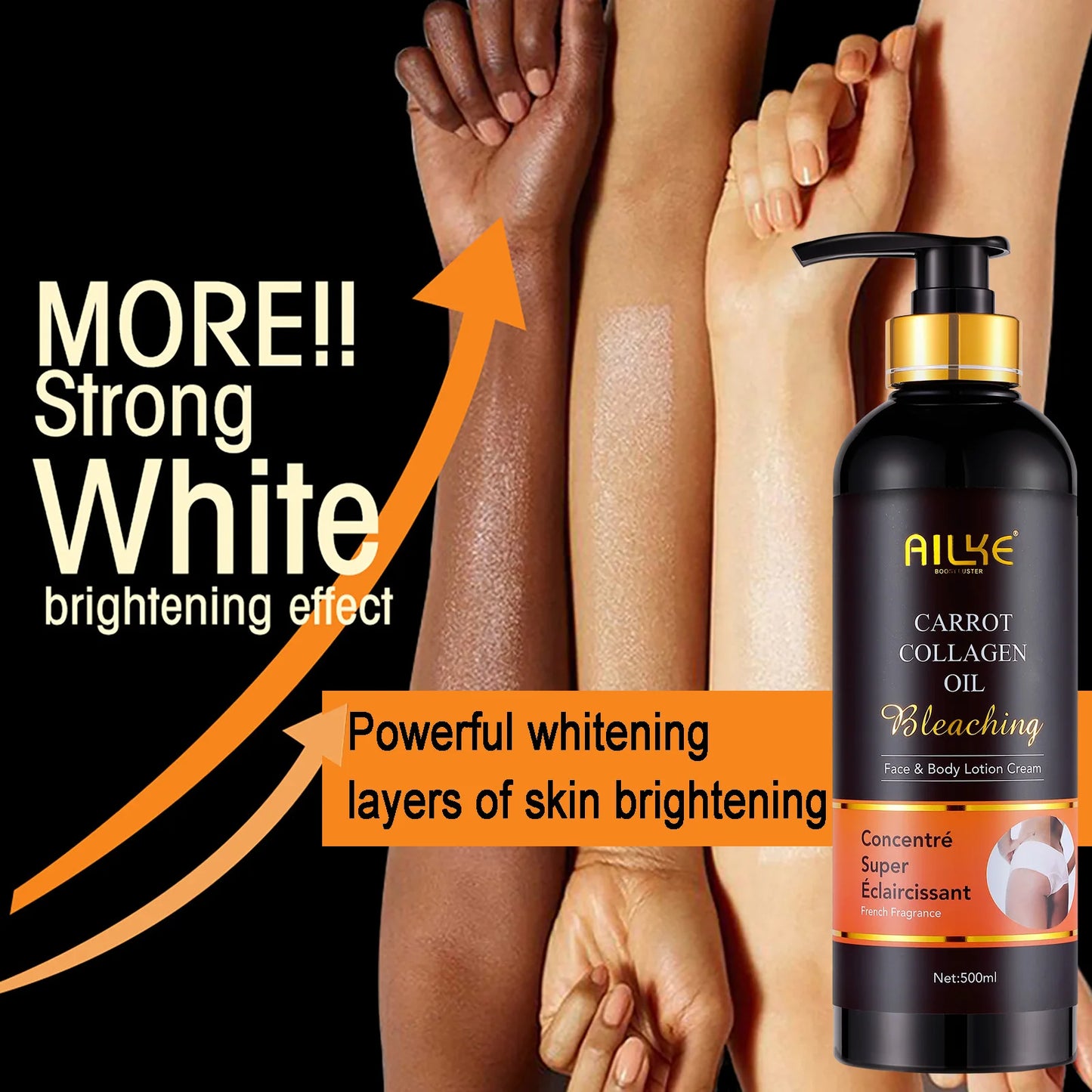 AILKE Collagen Beauty Skin Care, Anti Spots, Pigmentation, Lightening, Even Skin Tone, For Dark, Black, African and Caramel Skin