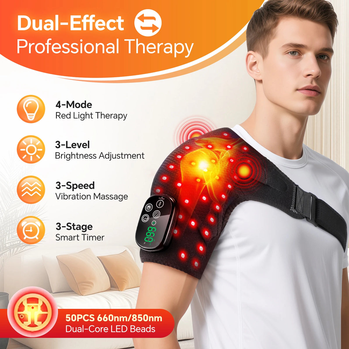 Hailicare Infrared Light Heating Vibration Shoulder Massage Pad