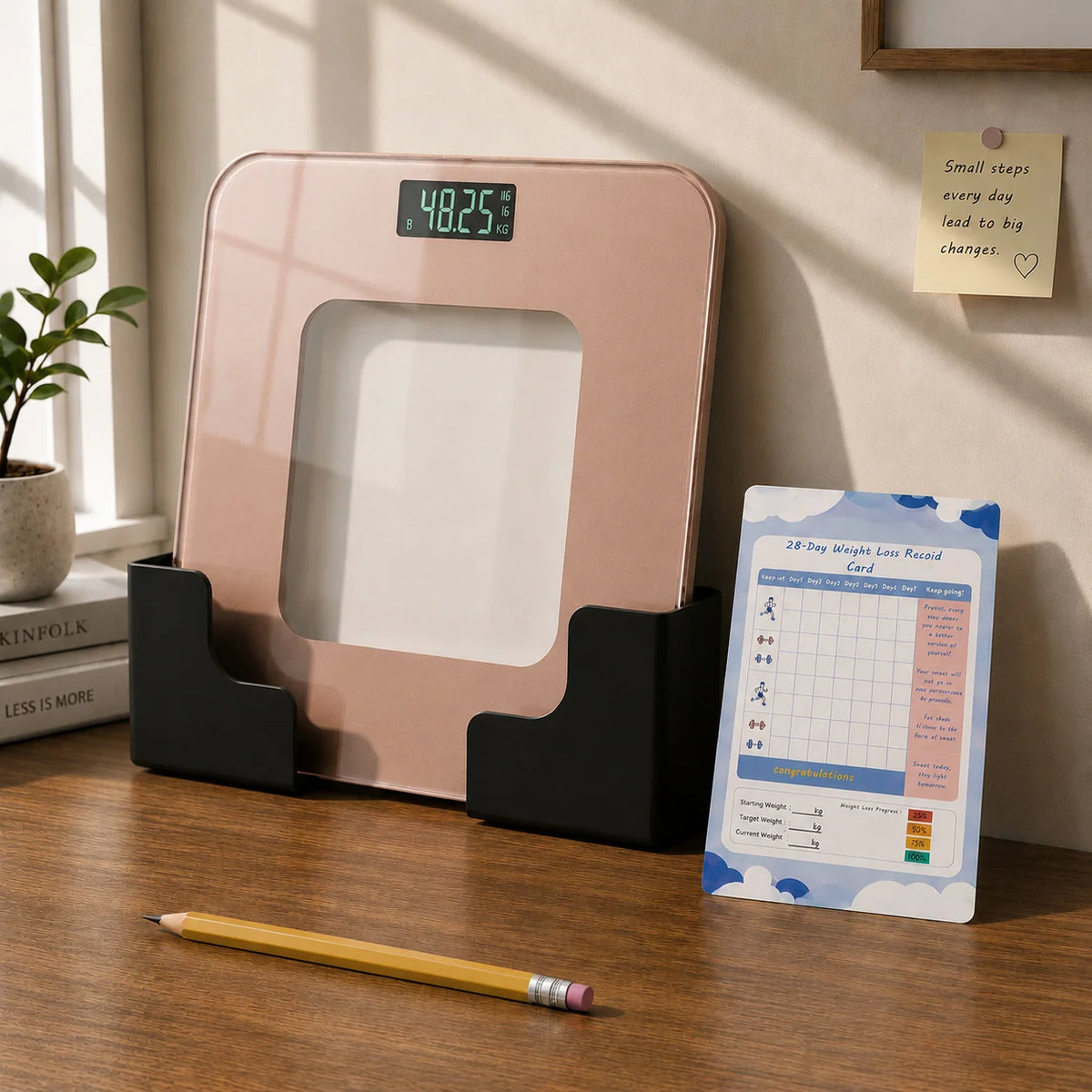 Digital Bathroom Scale, Body Weight Scale, High Precision, Large LCD Display, Max 180kg, Home Weighing Machine