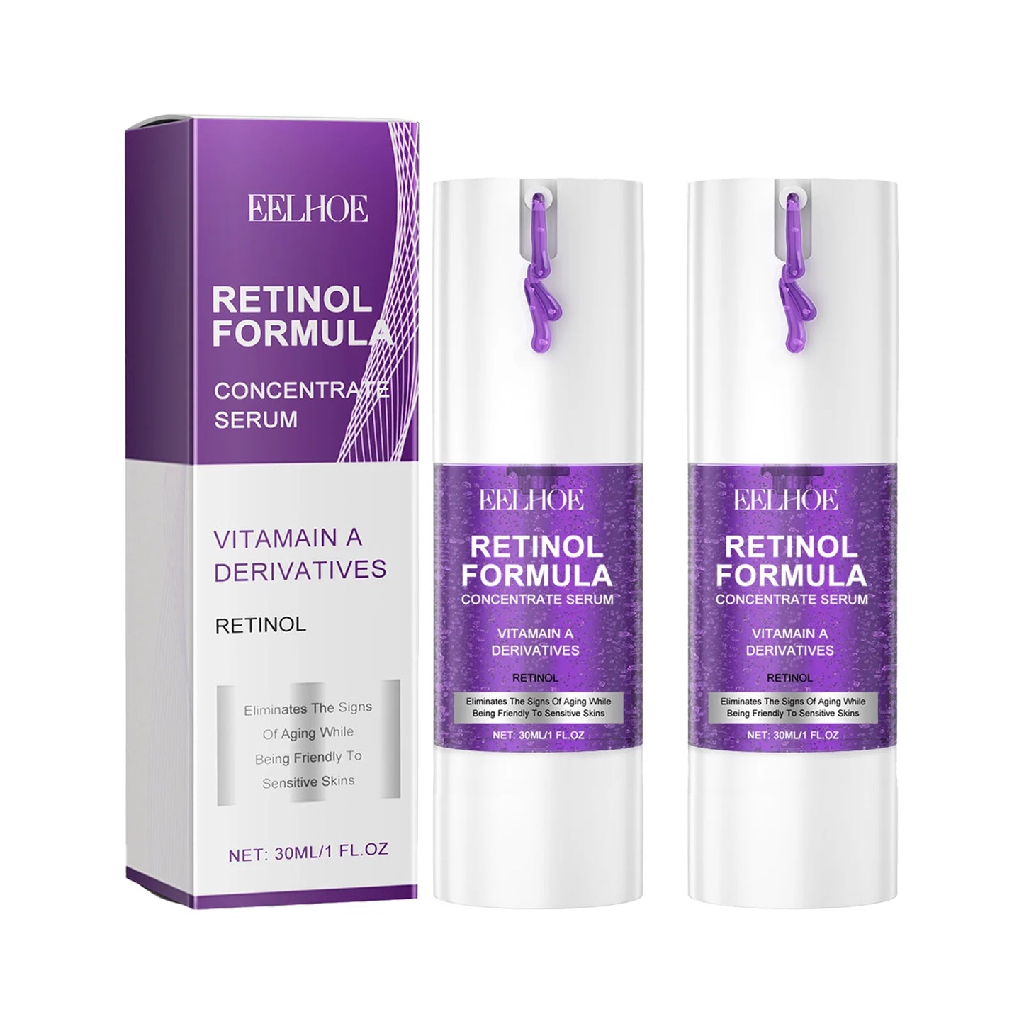 EELHOE 30ml Retinol Facial Serum Deep Moisturizing Brighten Skin Tone Firming Skin Increase Elasticity Anti Wrinkles Skin Care