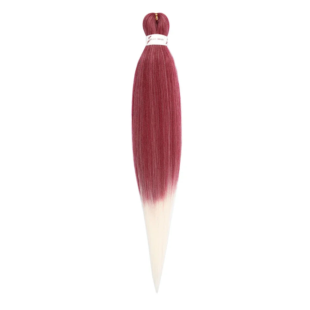 Pre-stretched Braids Hair Professional Itch Free Hot Water Setting Synthetic Fiber Ombre Yaki Texture Braid Hair Extensions