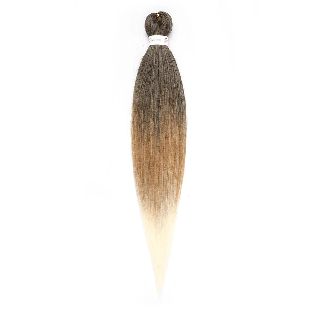 Pre-stretched Braids Hair Professional Itch Free Hot Water Setting Synthetic Fiber Ombre Yaki Texture Braid Hair Extensions