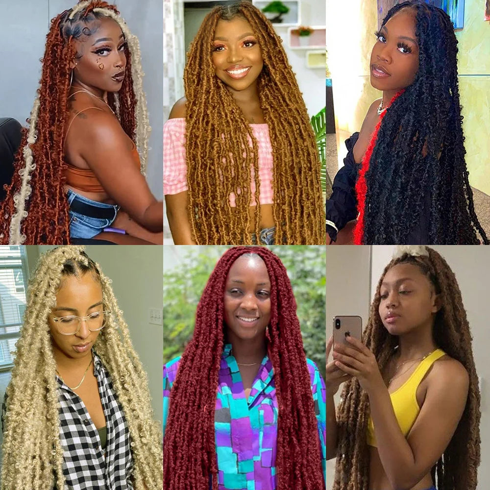 UPJO Butterfly Locs Crochet Hair Distressed Faux Locs Braiding Extensions