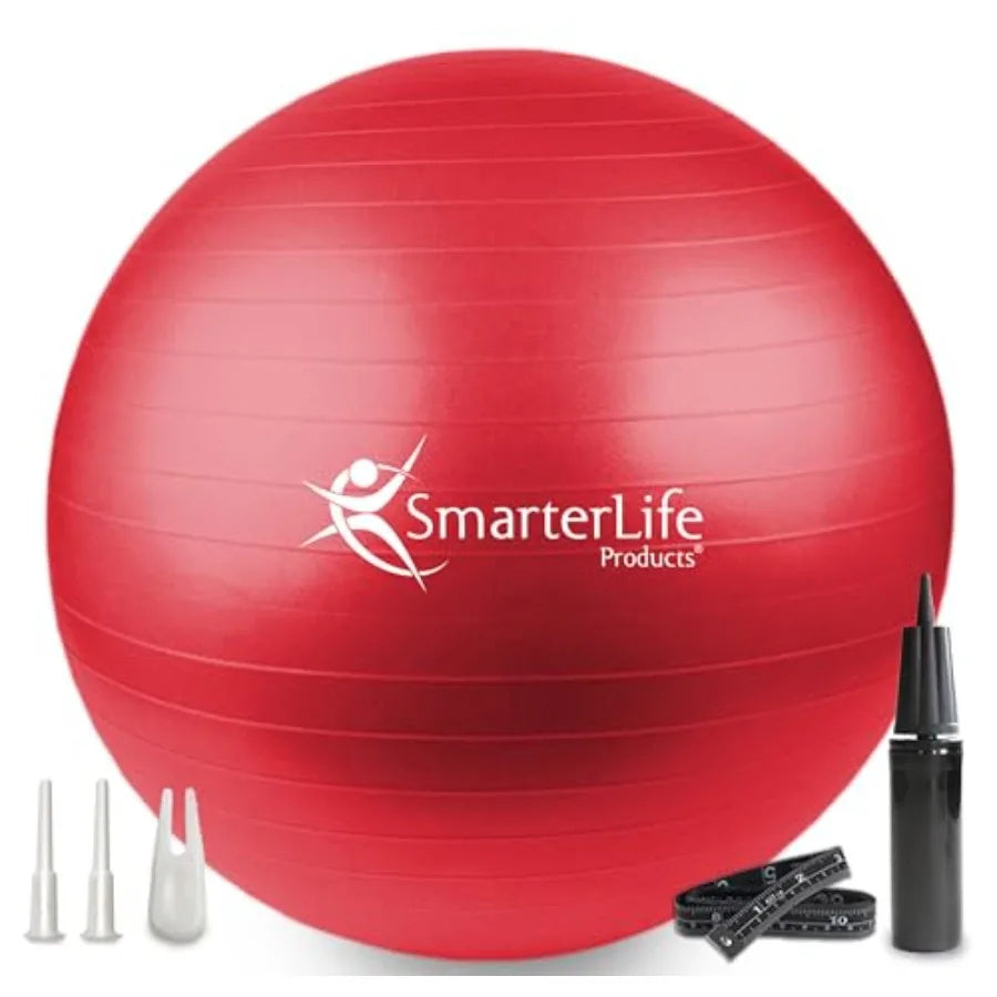 SmarterLife Exercise Ball Yoga Ball for Fitness, Balance, Stability, or Pregnancy, Gym Ball for Core Workout, Physical Therapy,