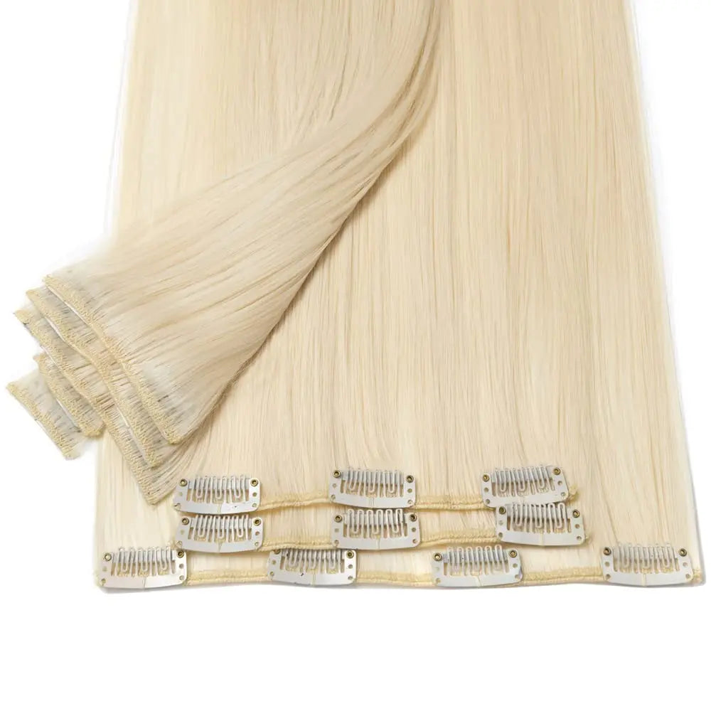 100% Human Hair Extensions Clip Ins 613 Color Clip-In And Tape-In Hair Extensions for Volume And Length Cheveux Humain