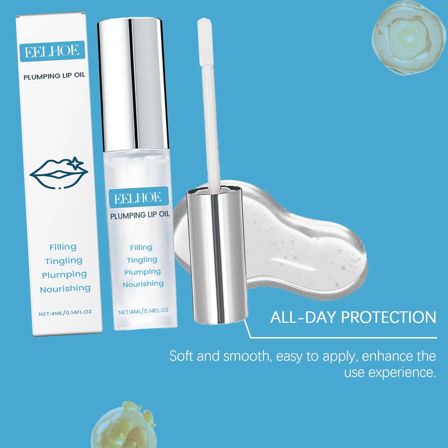 EELHOE Lip Hydrating Oil 4ml Winter Moisturizing Nourishing Lip Gloss Treatment Dry Chapped Lips Repair Lip Care Non Sticky
