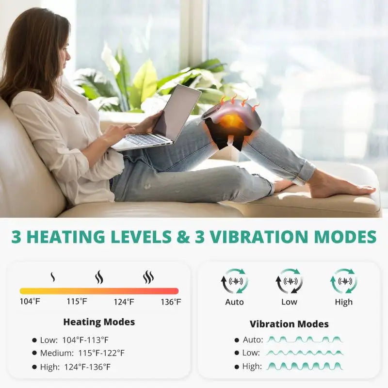Medcursor Electric Heated Knee Massager With 3 Heating Levels