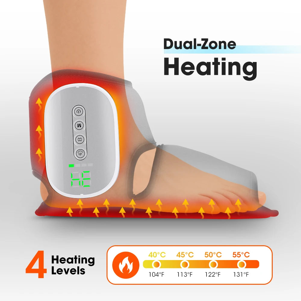 Hailicare Heated Foot And Ankle Massager With Air Compression