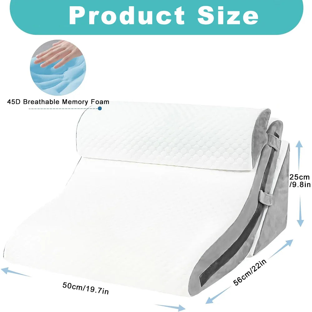 Adjustable Folding Wedge Pillow for Sleeping, Snoring and Reflux Relief