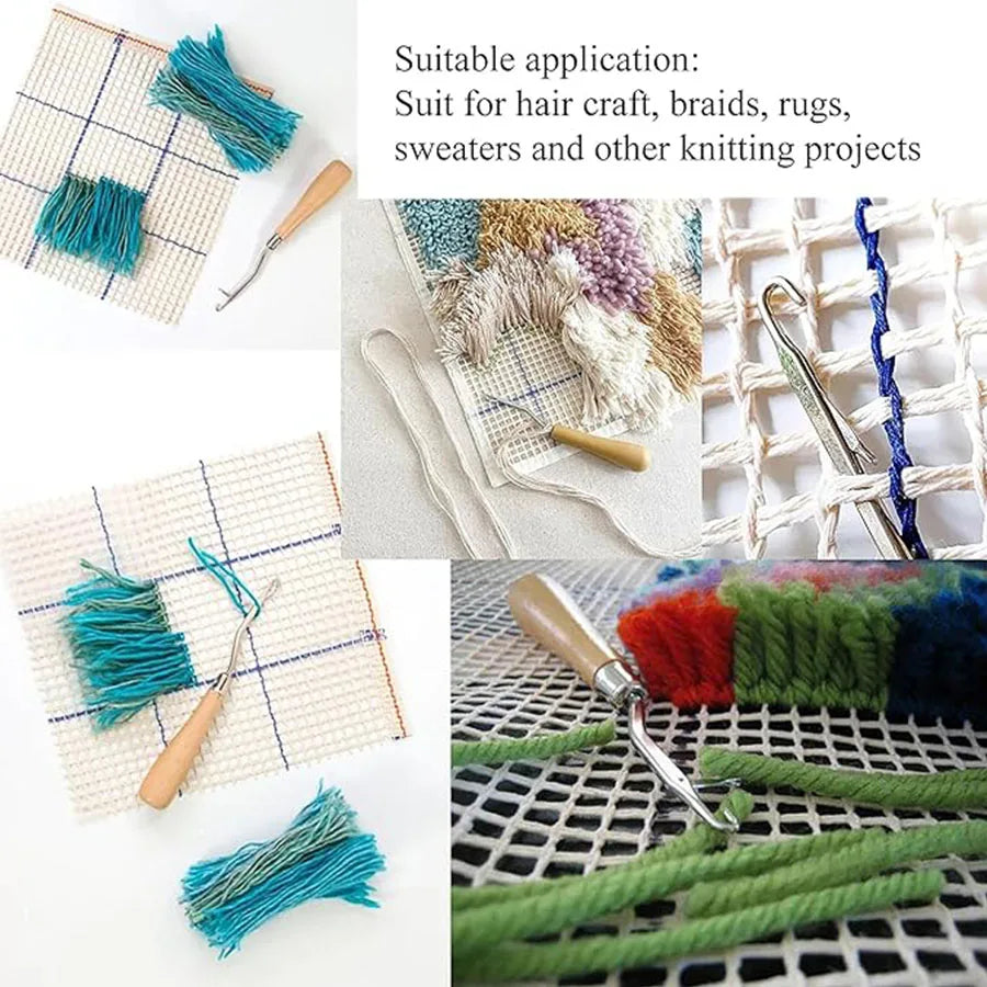 5pcs/Set  Crochet Dreadlock Hook Needles Dreadlock Tool Plastic & Wood Hair Weaving Crochet Needles Dreading Latch Hooks /.,\p[