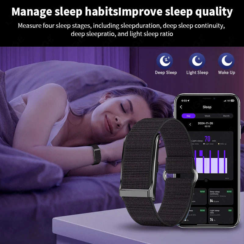 LIGE Screenless Smart Bracelet Heart Rate And Blood Pressure Monitor