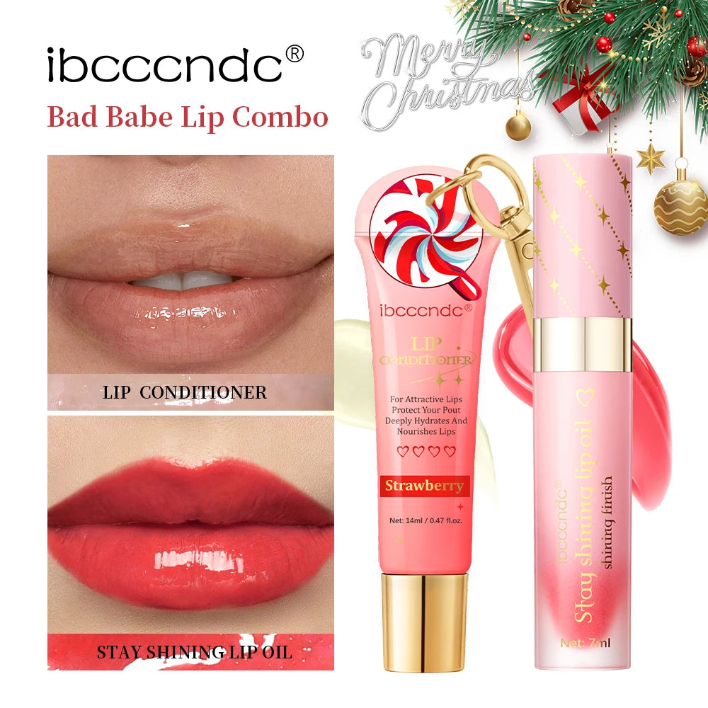 Lakerain Lip oil Lip Balm Set Deep Hydrates Smoothing Lips Moisturizing Glossy Long Lasting Shining Lip Skin Care Gift Kit