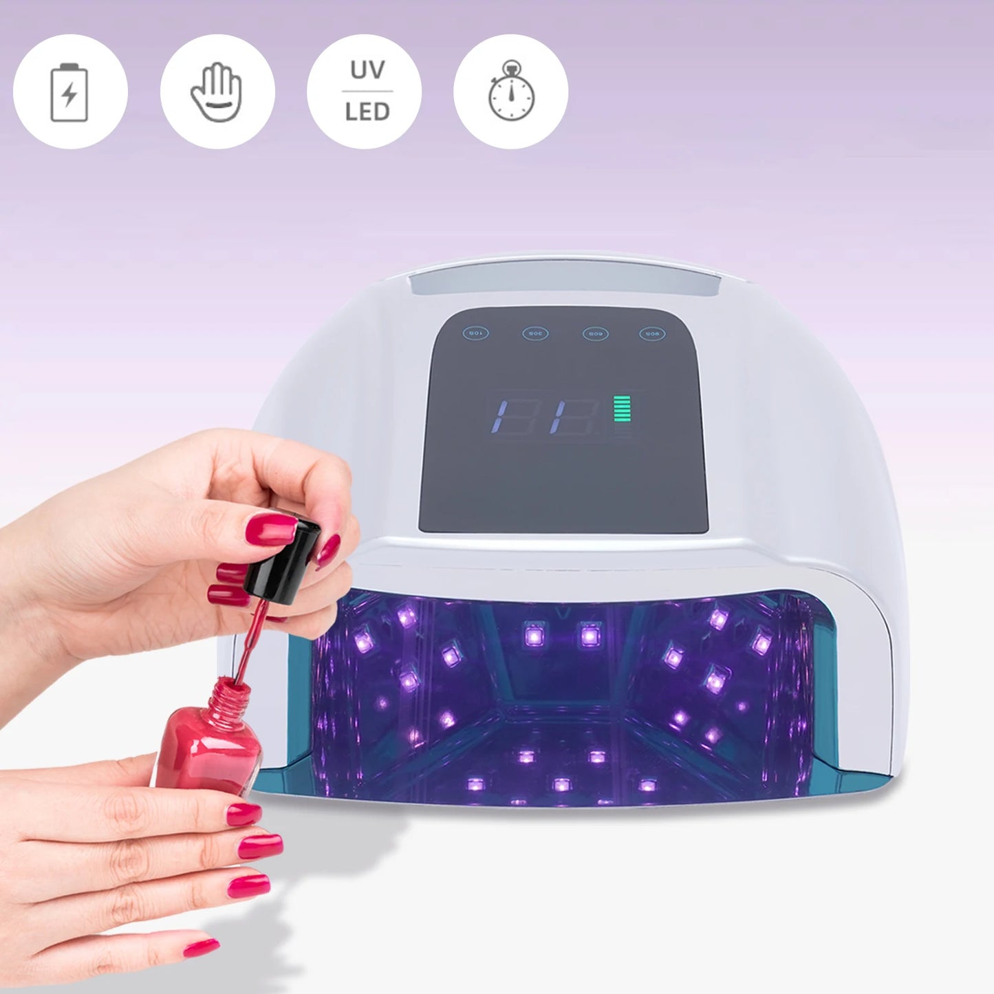 Bymaocar 96W UV LED Nail Dryer 42 Bead Portable Lamp