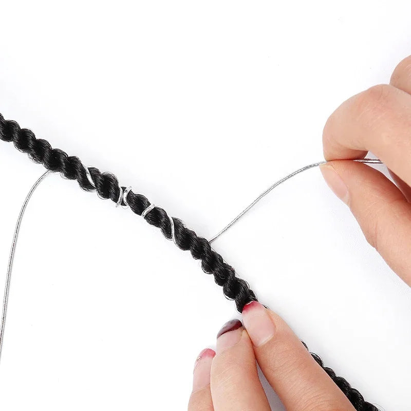 Dreadlock Braids Hair Accessories Silver Gold Braiding Hair Deco Styling Shimmer Stretchable African Braid Braided Elastic Cord
