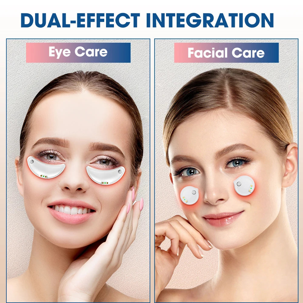 EMS Micro-current Eye Face Massager Red Light Eye Care Massager Beauty Machine With Gel Patch for Dark Circles Removal Eye Lines