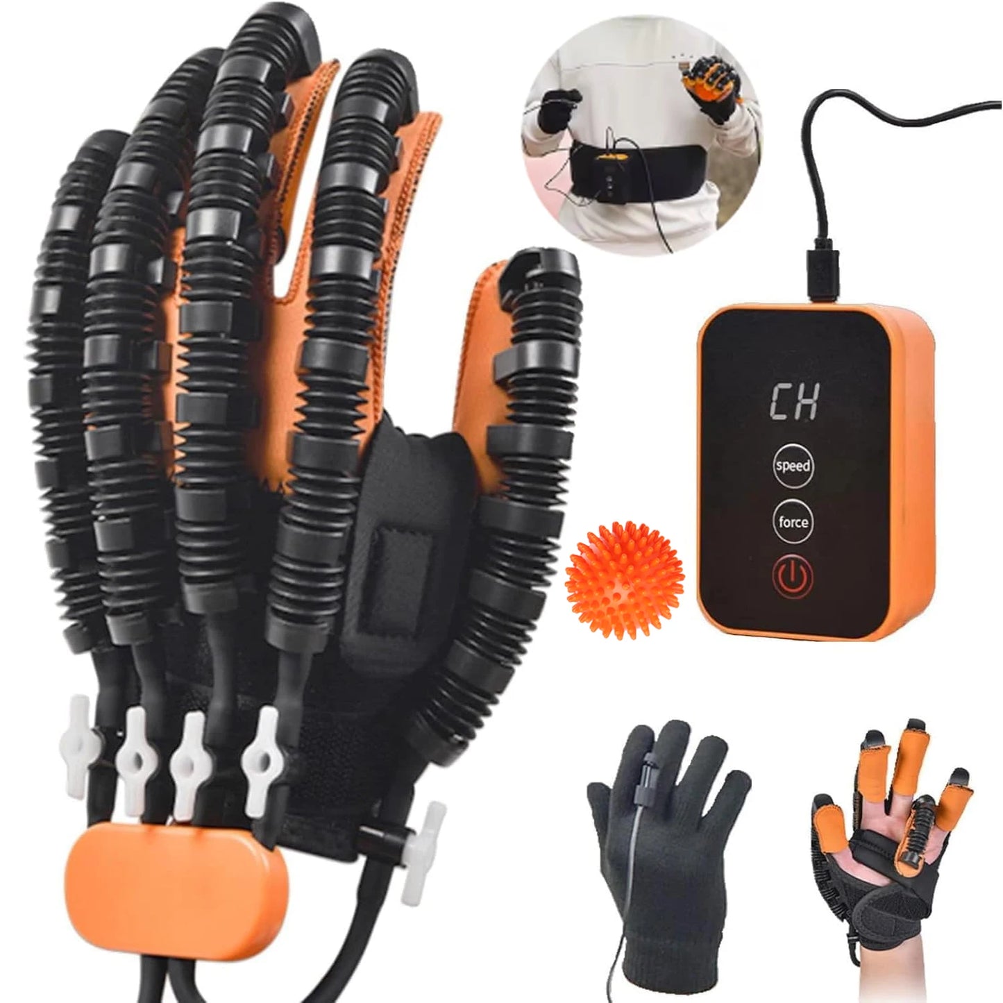 USB Rehabilitation Robot Glove Hand Exerciser Finger Training Gloves Stroke Hemiplegia Devices Hand Rehabilitation Trainer Rehab