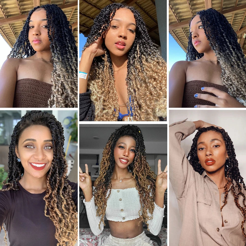 Majesty Twist Hair Curly Passion Twist Crochet Hair 26'' Long Synthetic Braiding Hair Extension Pre-Looped Senegalese Twist
