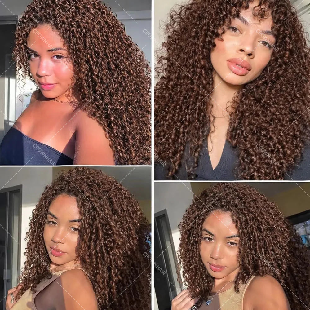 #27 Honey Blonde Feather Crochet Human Hair Knotless Deep Wave Extensions Lightweight Pre Separated Crochet Hair For Braiding